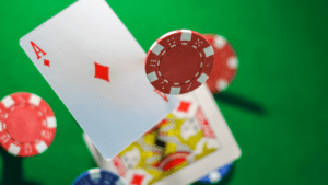 poker chips and playing cards