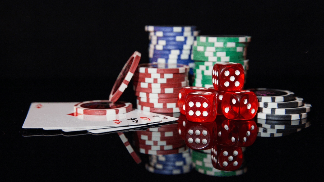 casino chips sitting on each other